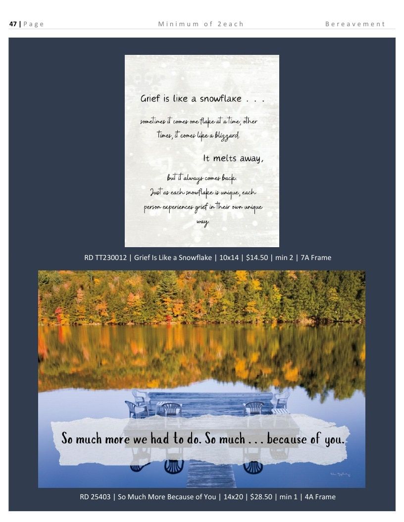 Roslyn Decor Bereavement Decor Catalog Weekly Ad January 1 - December 31, 2026