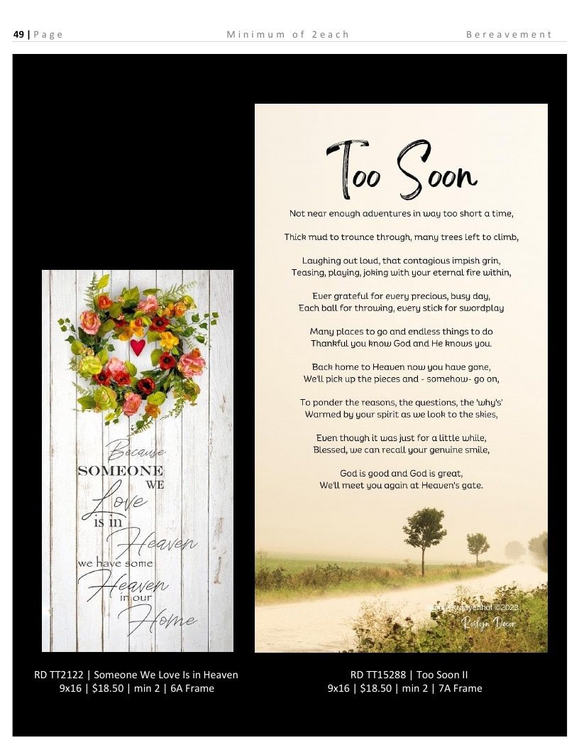 Roslyn Decor Bereavement Decor Catalog Weekly Ad January 1 - December 31, 2026