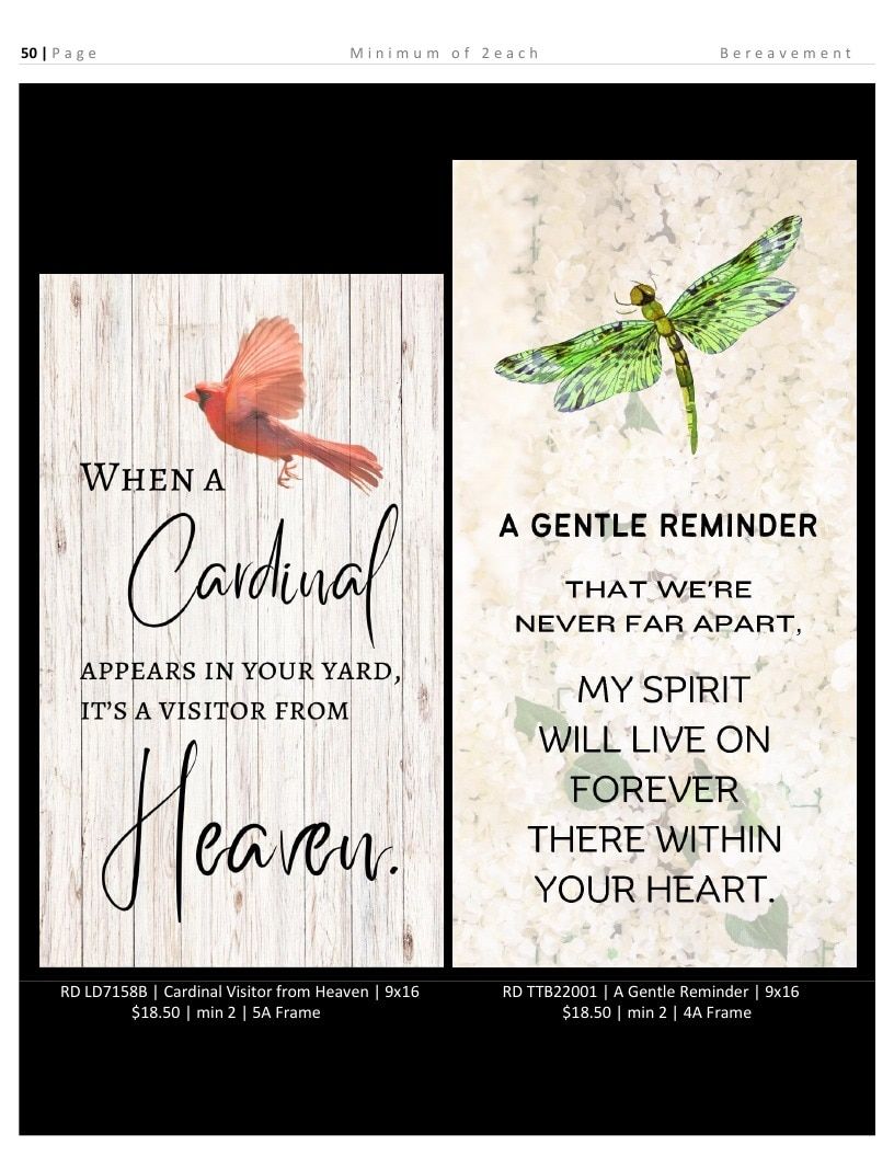 Roslyn Decor Bereavement Decor Catalog Weekly Ad January 1 - December 31, 2026