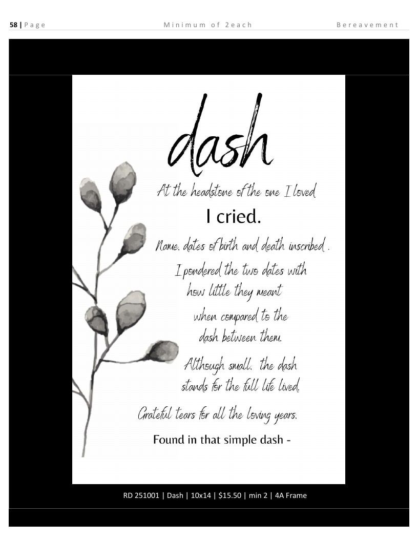 Roslyn Decor Bereavement Decor Catalog Weekly Ad January 1 - December 31, 2026