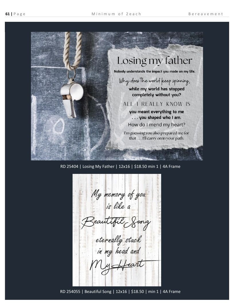 Roslyn Decor Bereavement Decor Catalog Weekly Ad January 1 - December 31, 2026