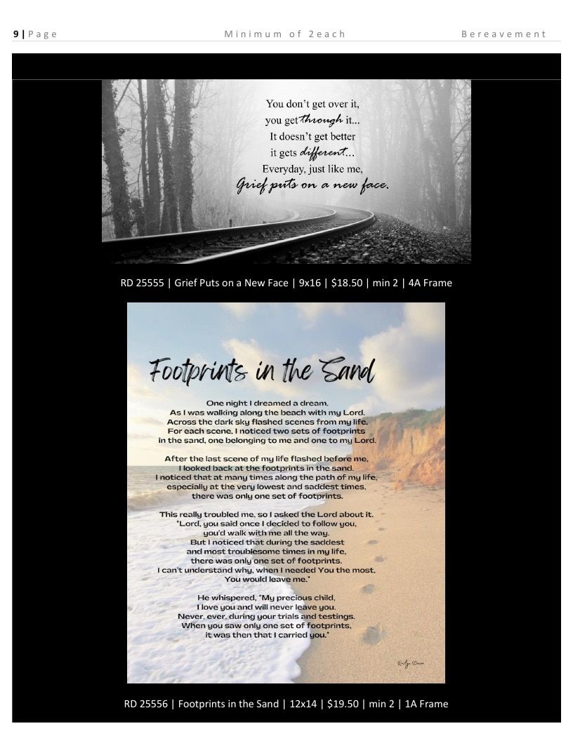 Roslyn Decor Bereavement Decor Catalog Weekly Ad January 1 - December 31, 2026