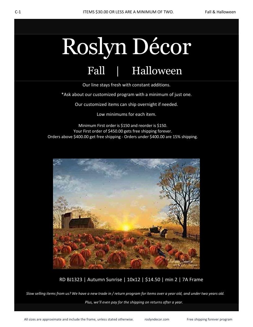 Roslyn Decor Fall and Halloween Decor Catalog Weekly Ad January 1 - December 31, 2026