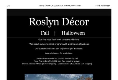 Roslyn Decor Fall and Halloween Decor Catalog Weekly Ad January 1 - December 31, 2026