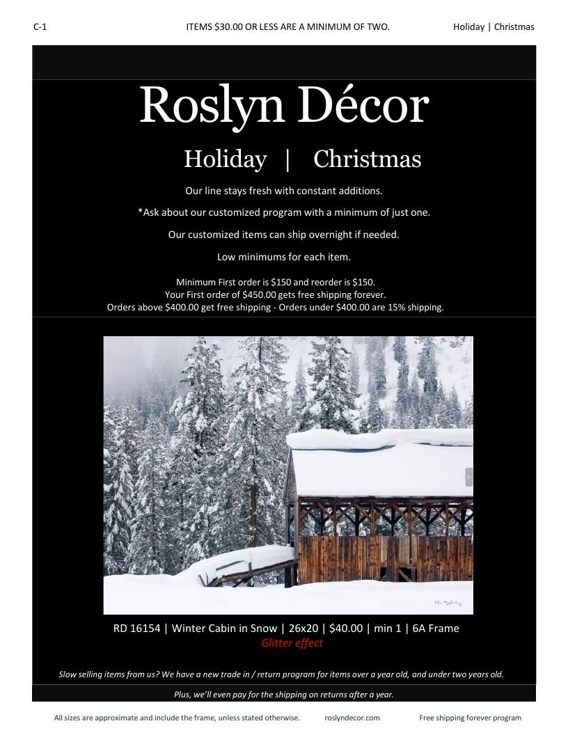 Roslyn Decor Holiday Decor Catalog Weekly Ad January 1 - December 31, 2026