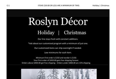 Roslyn Decor Holiday Decor Catalog Weekly Ad January 1 - December 31, 2026