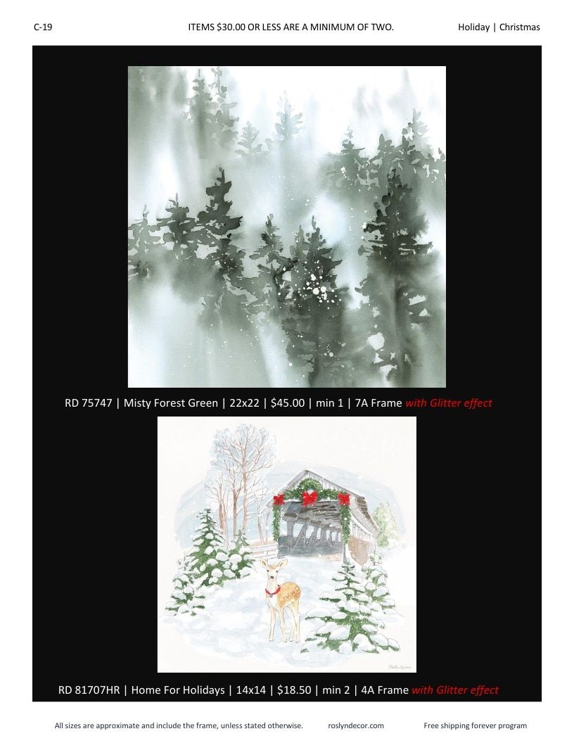 Roslyn Decor Holiday Decor Catalog Weekly Ad January 1 - December 31, 2026