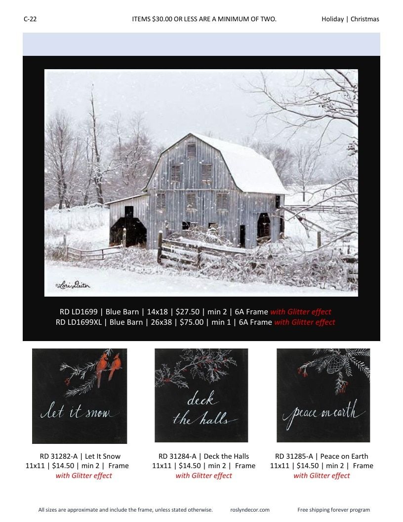 Roslyn Decor Holiday Decor Catalog Weekly Ad January 1 - December 31, 2026