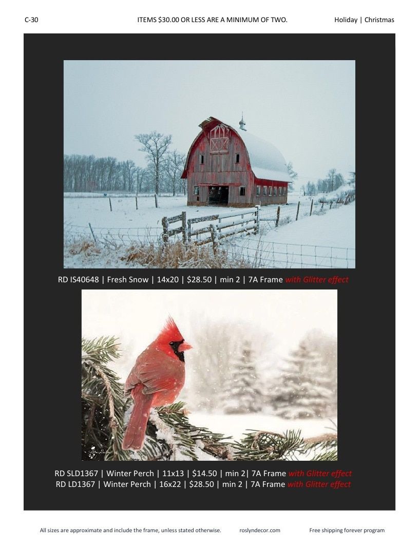 Roslyn Decor Holiday Decor Catalog Weekly Ad January 1 - December 31, 2026