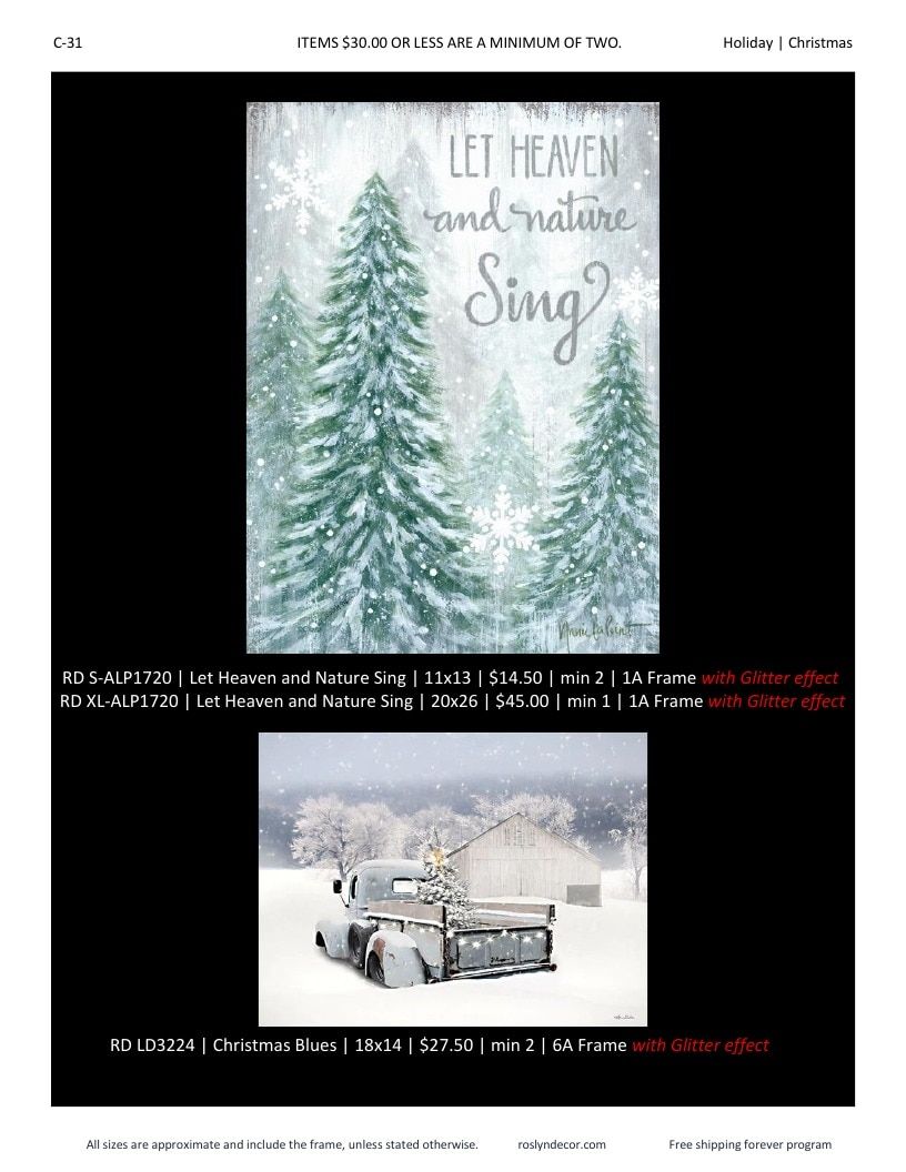 Roslyn Decor Holiday Decor Catalog Weekly Ad January 1 - December 31, 2026