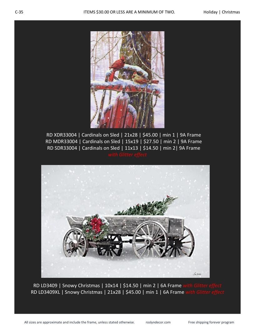 Roslyn Decor Holiday Decor Catalog Weekly Ad January 1 - December 31, 2026