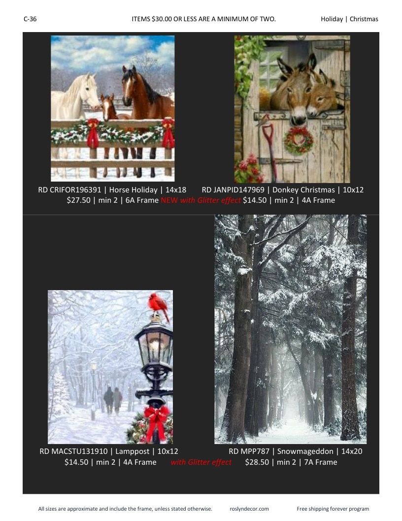 Roslyn Decor Holiday Decor Catalog Weekly Ad January 1 - December 31, 2026