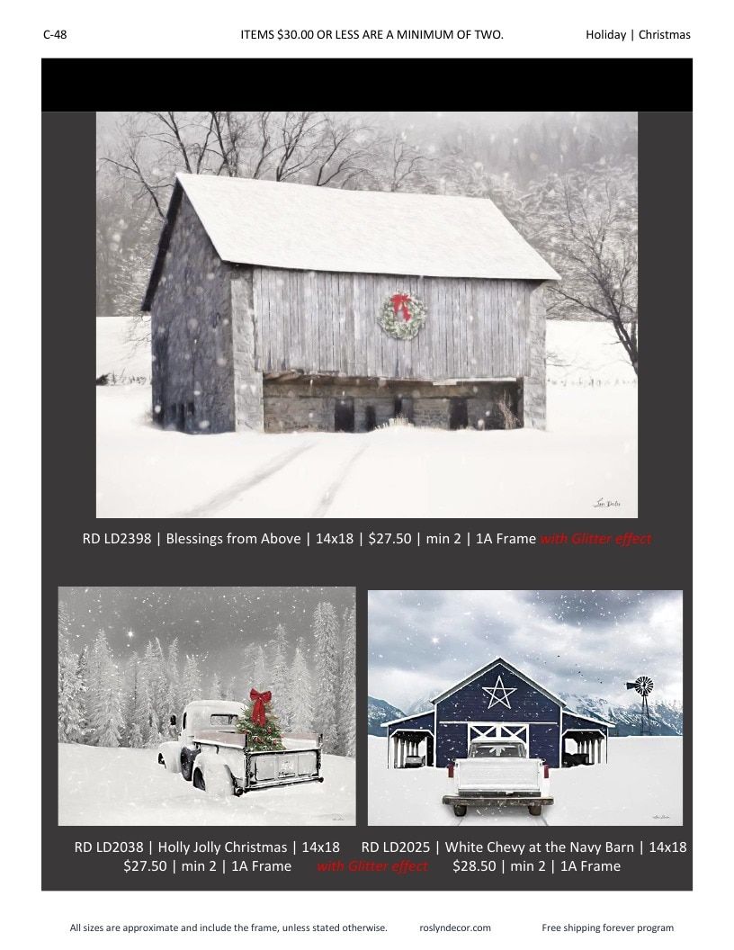 Roslyn Decor Holiday Decor Catalog Weekly Ad January 1 - December 31, 2026