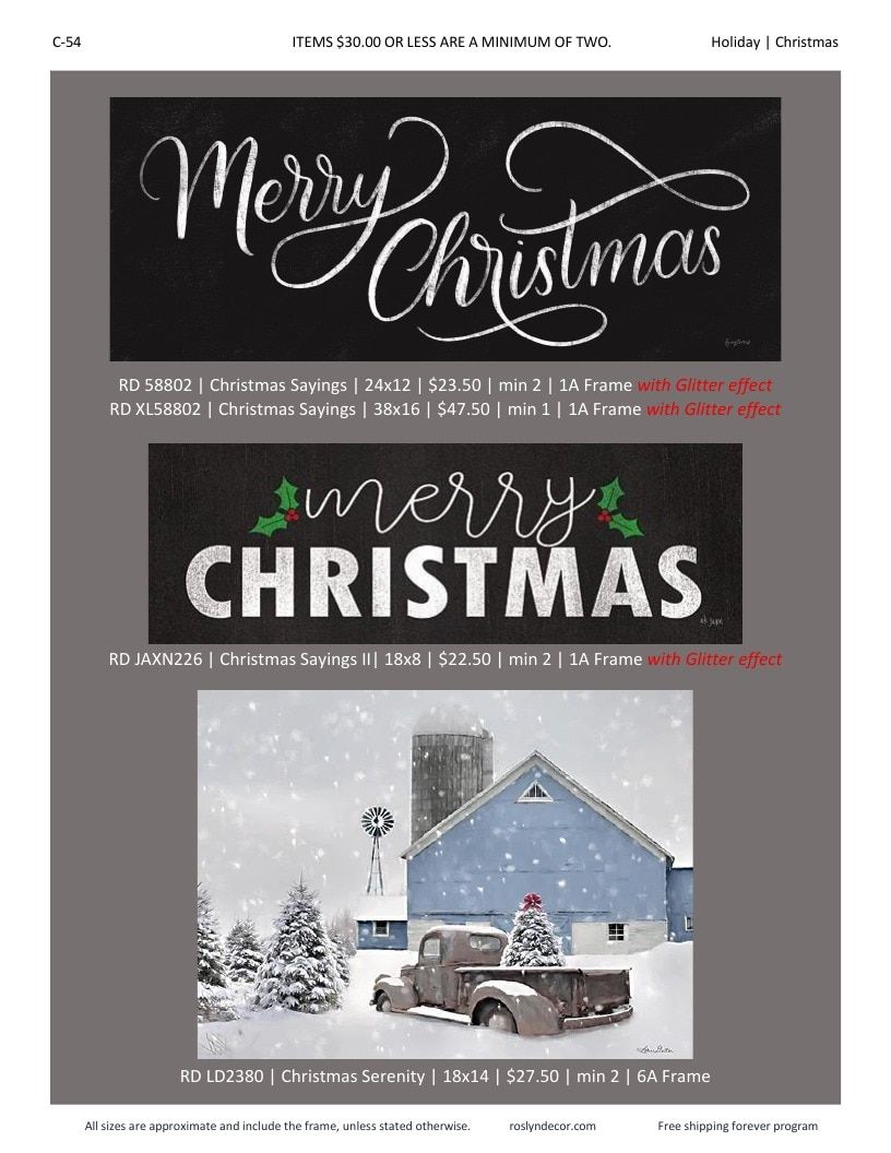 Roslyn Decor Holiday Decor Catalog Weekly Ad January 1 - December 31, 2026