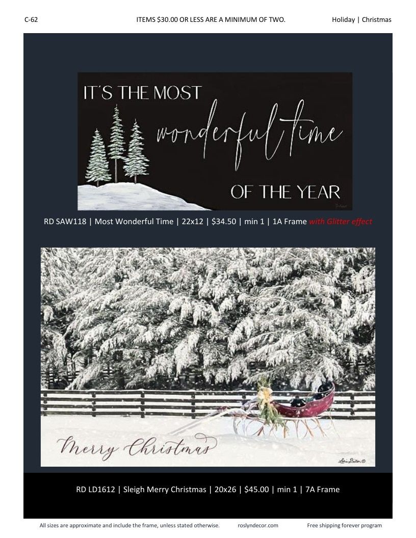 Roslyn Decor Holiday Decor Catalog Weekly Ad January 1 - December 31, 2026