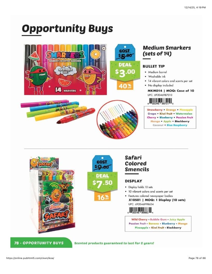 Scentco Annual Scented Products Catalog Weekly Ad January 1 - December 31, 2026