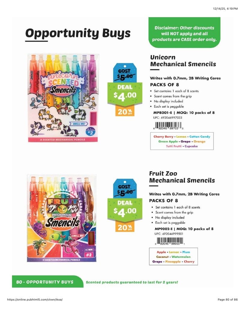 Scentco Annual Scented Products Catalog Weekly Ad January 1 - December 31, 2026