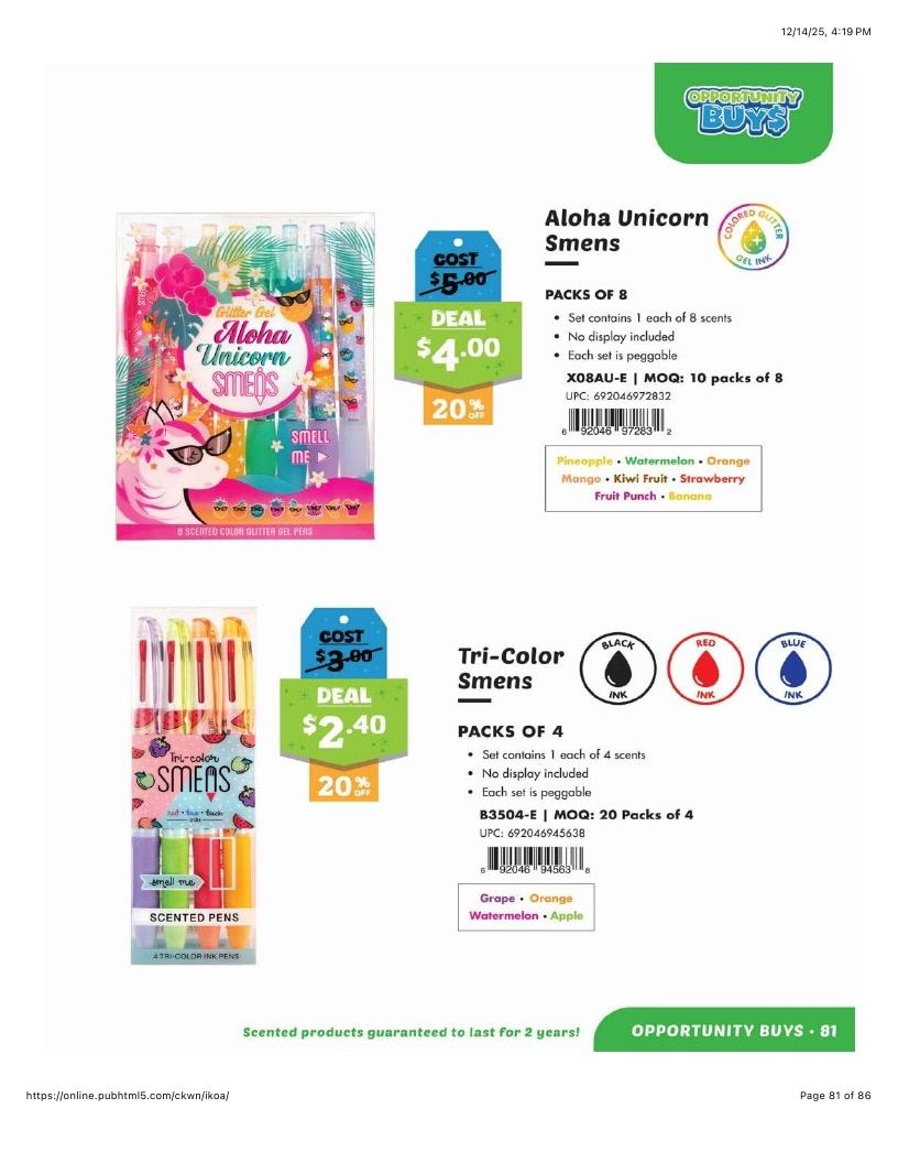 Scentco Annual Scented Products Catalog Weekly Ad January 1 - December 31, 2026