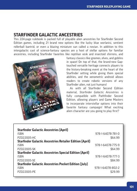 Paizo Roleplaying Games Catalog Weekly Ad January 1 - December 31, 2026