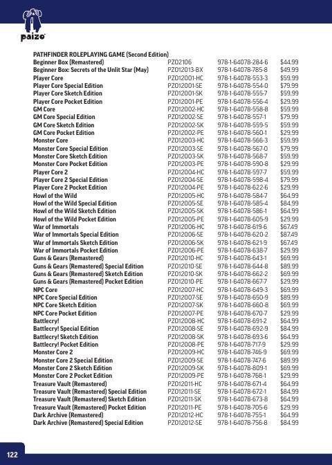 Paizo Roleplaying Games Catalog Weekly Ad January 1 - December 31, 2026