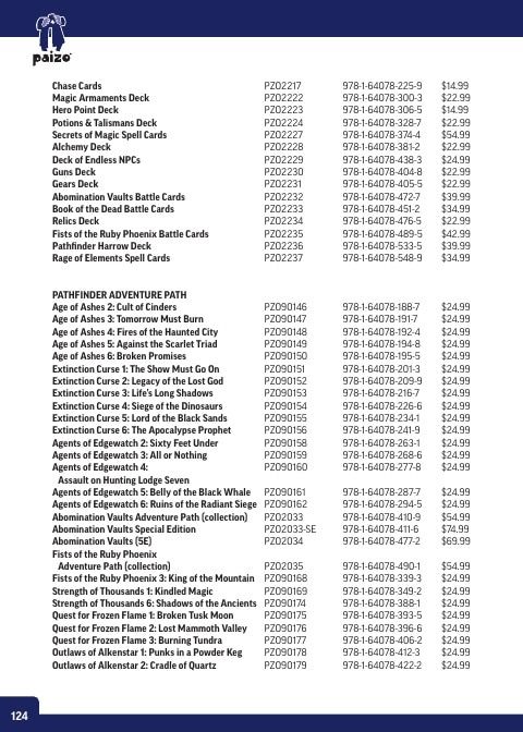 Paizo Roleplaying Games Catalog Weekly Ad January 1 - December 31, 2026