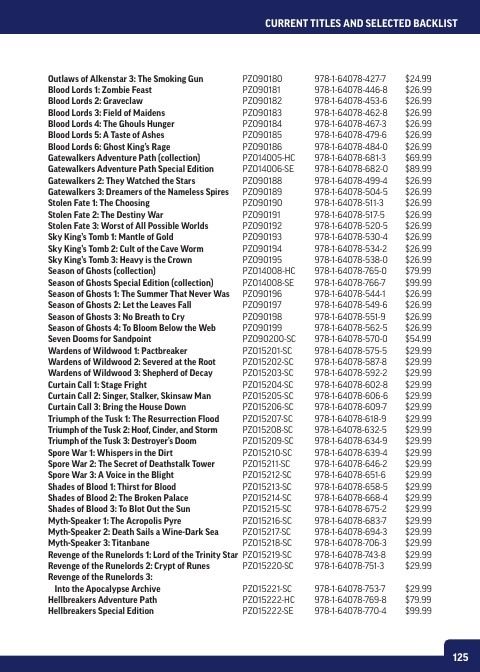 Paizo Roleplaying Games Catalog Weekly Ad January 1 - December 31, 2026