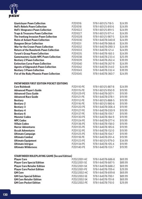 Paizo Roleplaying Games Catalog Weekly Ad January 1 - December 31, 2026