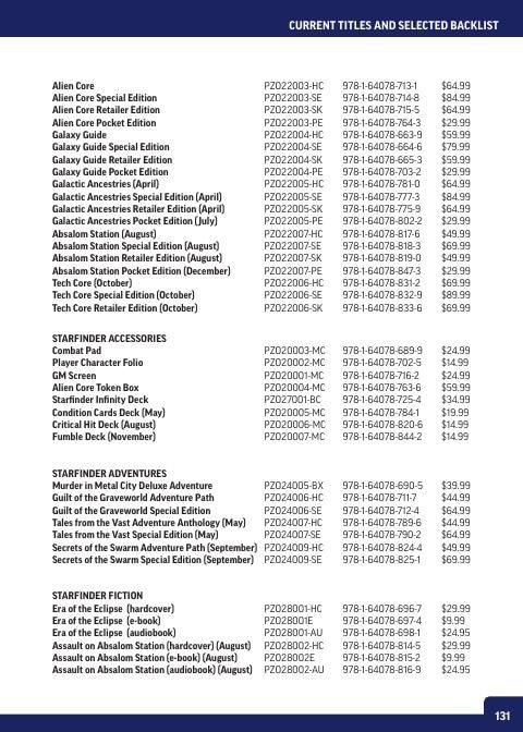 Paizo Roleplaying Games Catalog Weekly Ad January 1 - December 31, 2026