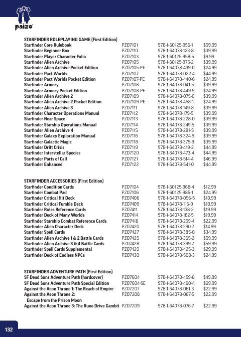 Paizo Roleplaying Games Catalog Weekly Ad January 1 - December 31, 2026