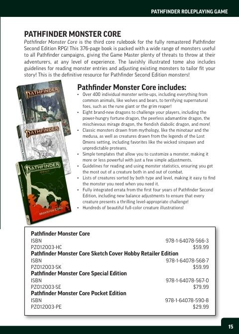 Paizo Roleplaying Games Catalog Weekly Ad January 1 - December 31, 2026