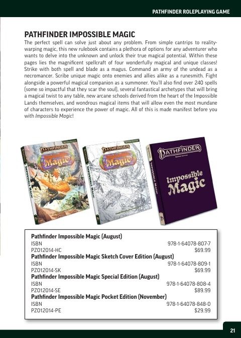 Paizo Roleplaying Games Catalog Weekly Ad January 1 - December 31, 2026