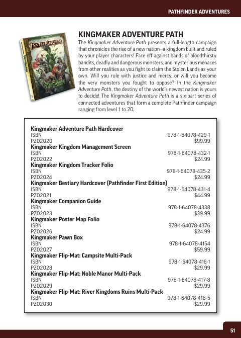 Paizo Roleplaying Games Catalog Weekly Ad January 1 - December 31, 2026