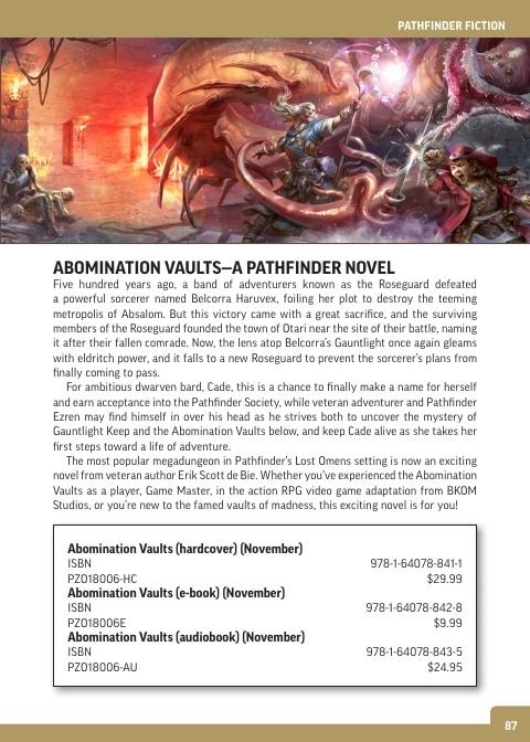 Paizo Roleplaying Games Catalog Weekly Ad January 1 - December 31, 2026
