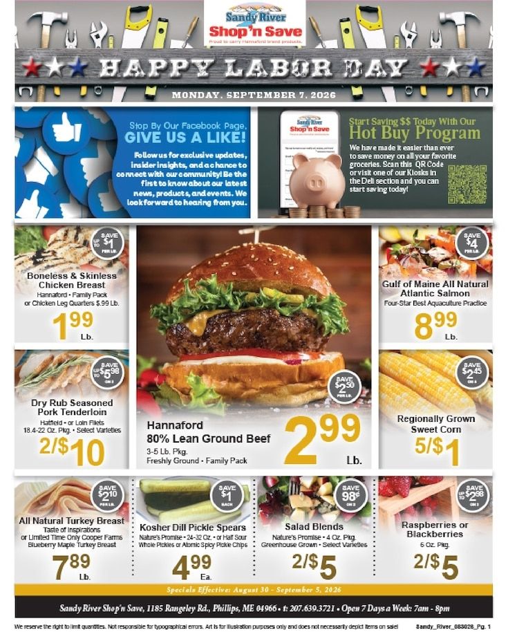 Sandy River Shop 'n Save Weekly Ad August 30 - September 5, 2026