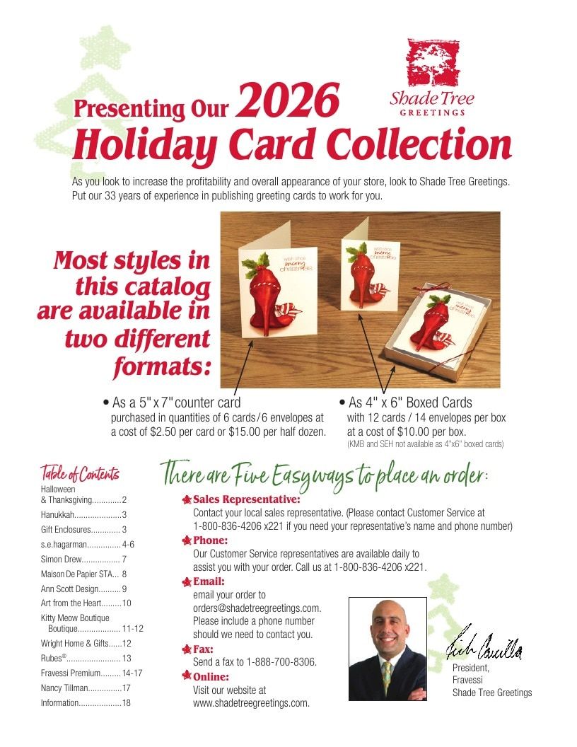Shade Tree Greetings Holiday Greeting Cards Catalog Weekly Ad January 1 - December 31, 2026