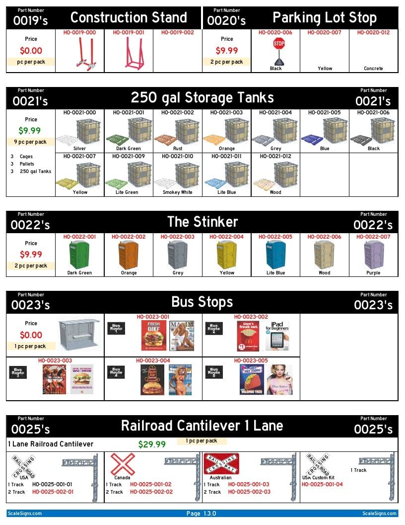 ScaleSigns HO Scale Signs Catalog Weekly Ad January 1 - December 31, 2026