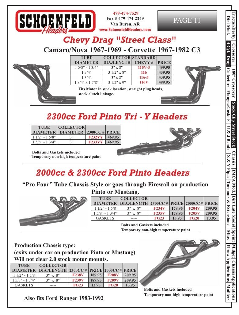 Schoenfeld Headers Racing Headers Catalog Weekly Ad January 1 - December 31, 2026