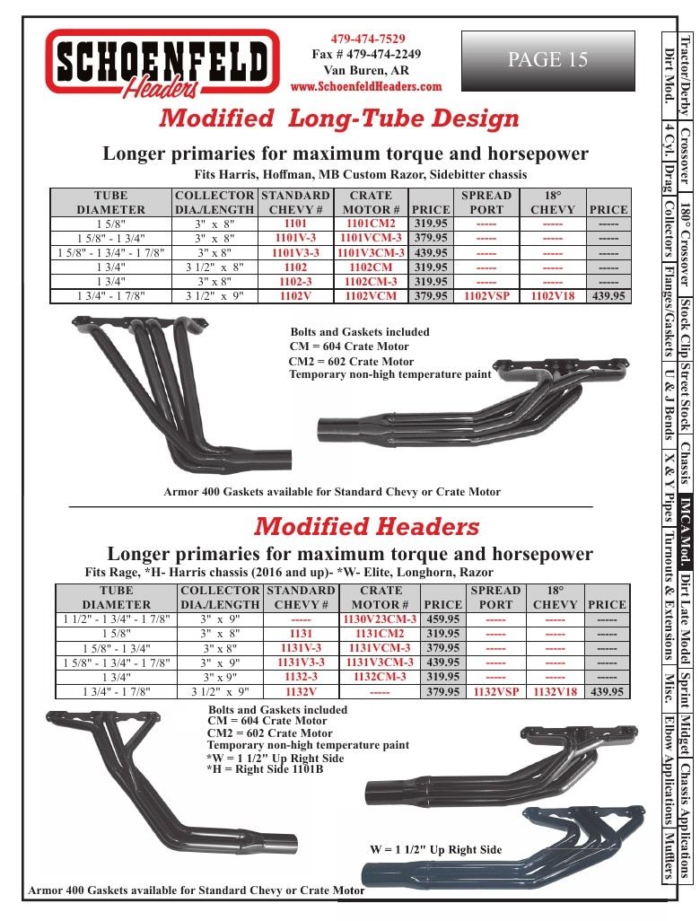 Schoenfeld Headers Racing Headers Catalog Weekly Ad January 1 - December 31, 2026