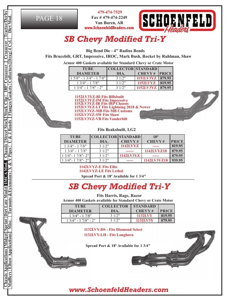 Schoenfeld Headers Racing Headers Catalog Weekly Ad January 1 - December 31, 2026