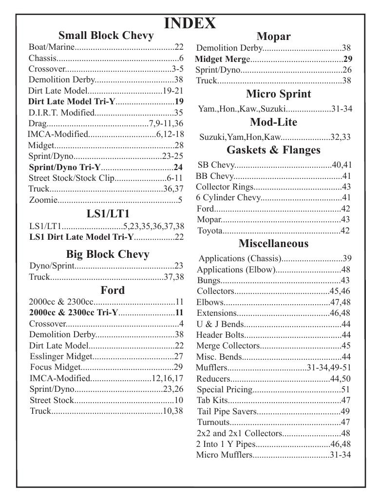 Schoenfeld Headers Racing Headers Catalog Weekly Ad January 1 - December 31, 2026