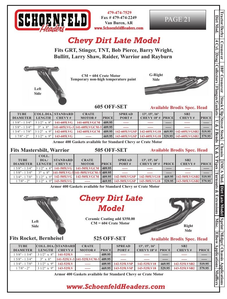 Schoenfeld Headers Racing Headers Catalog Weekly Ad January 1 - December 31, 2026