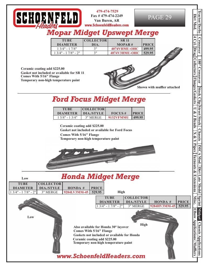Schoenfeld Headers Racing Headers Catalog Weekly Ad January 1 - December 31, 2026