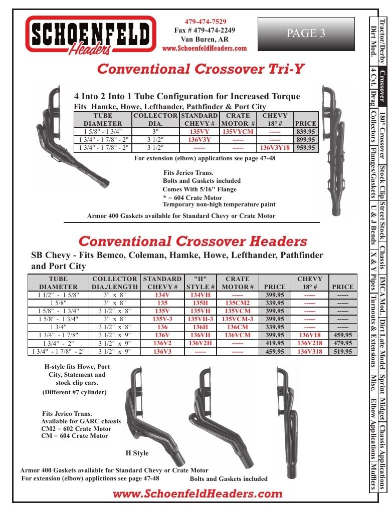 Schoenfeld Headers Racing Headers Catalog Weekly Ad January 1 - December 31, 2026
