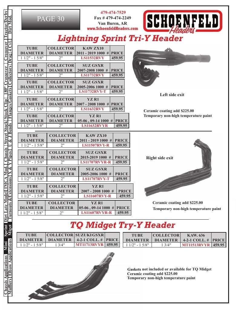 Schoenfeld Headers Racing Headers Catalog Weekly Ad January 1 - December 31, 2026