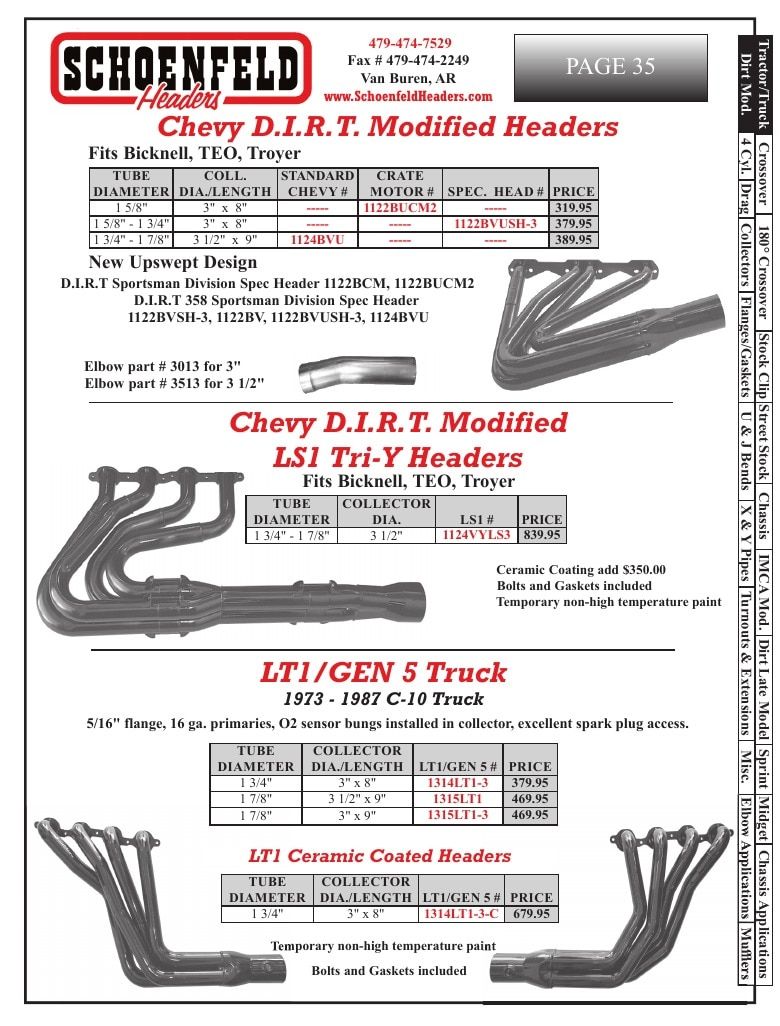 Schoenfeld Headers Racing Headers Catalog Weekly Ad January 1 - December 31, 2026