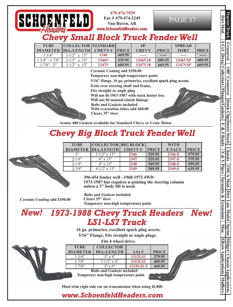 Schoenfeld Headers Racing Headers Catalog Weekly Ad January 1 - December 31, 2026