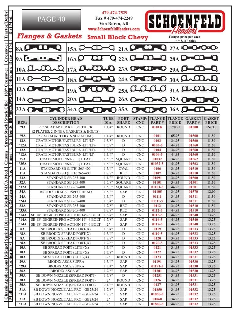 Schoenfeld Headers Racing Headers Catalog Weekly Ad January 1 - December 31, 2026