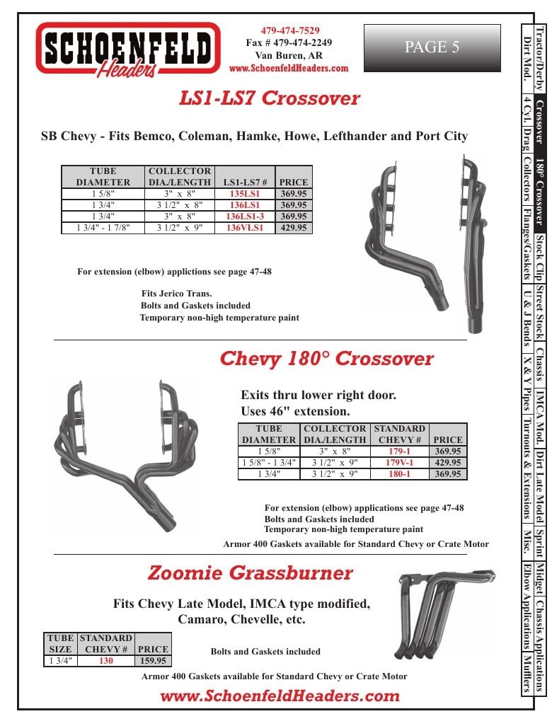 Schoenfeld Headers Racing Headers Catalog Weekly Ad January 1 - December 31, 2026