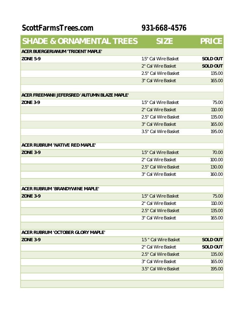 Scott Family Farms Wholesale Nursery Catalog Weekly Ad January 1 - December 31, 2026