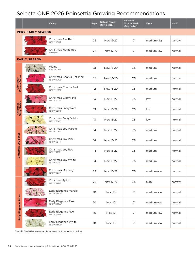Selecta North America Poinsettia Catalog Weekly Ad January 1 - December 31, 2026